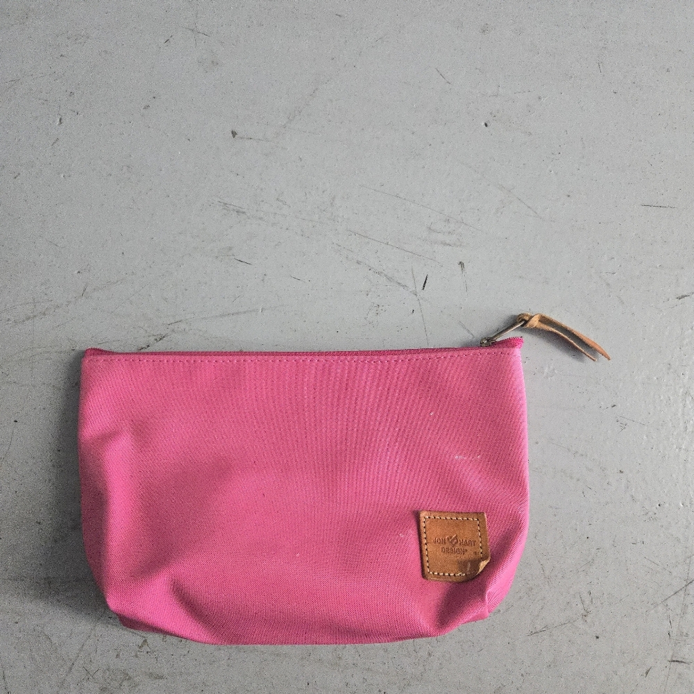 Jon Hart Design Large Travel Kit Pink Coated Canvas Toiletry Makeup Bag "Katie"